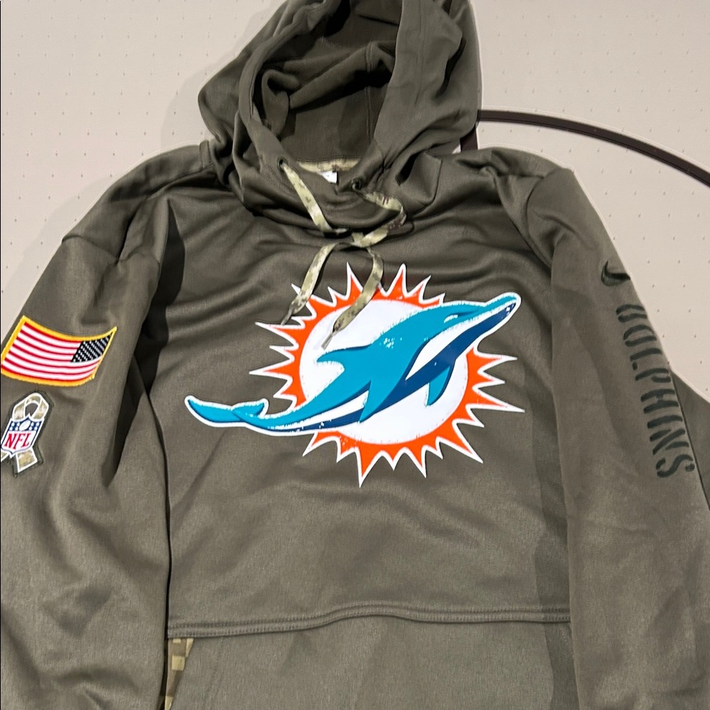 Men's Olive Dolphins Military Hoodie